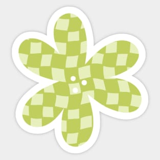 Checker Board Flower - lime green and pistachio Sticker